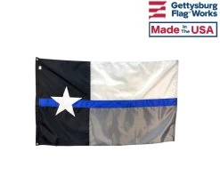 Thin Blue Line Texas Flag - 3x5'
