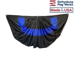 Pleated Fan Police Thin Blue Line-3x6'