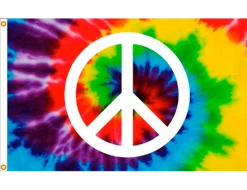 Tie Dye Peace Sign Flag - 3x5' -Flags and Banners Store tie dye peace sign flag