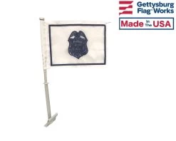 POLICE CAR WINDOW FLAG