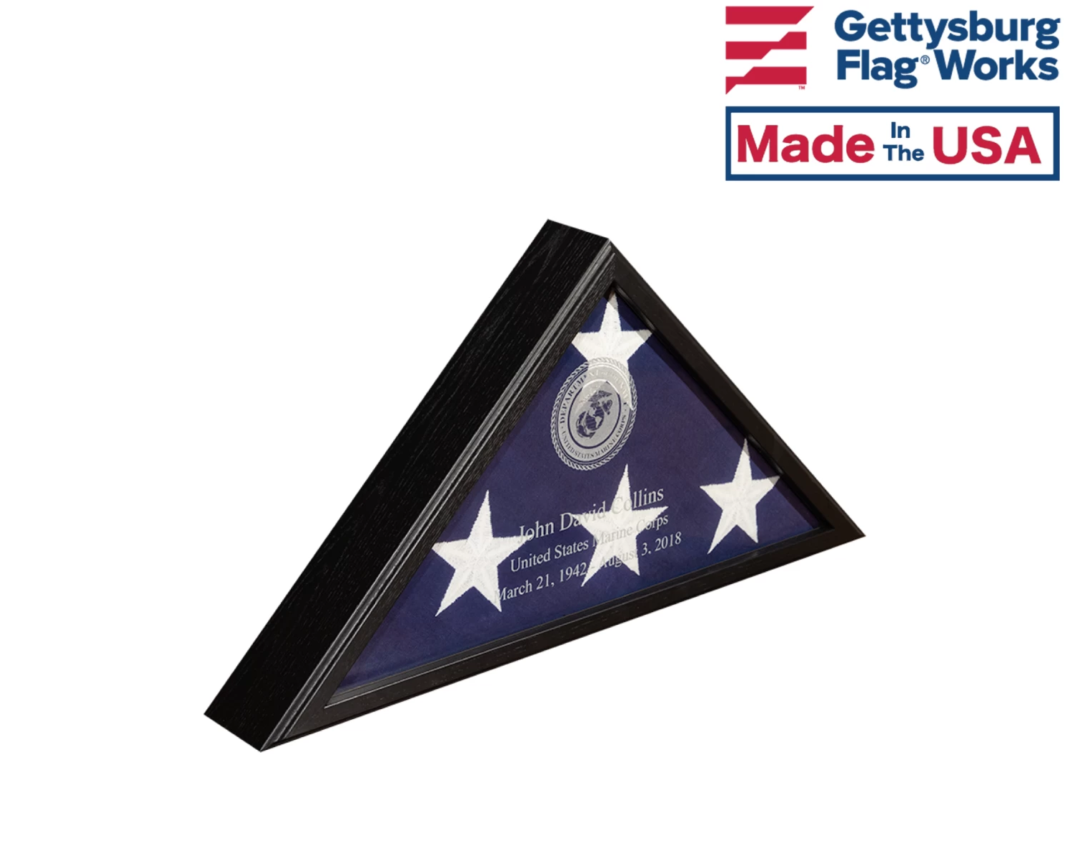 Engraved Memorial Flag Case - "Veteran Engraved" 1 Engraved Memorial Flag Case - "Veteran Engraved"