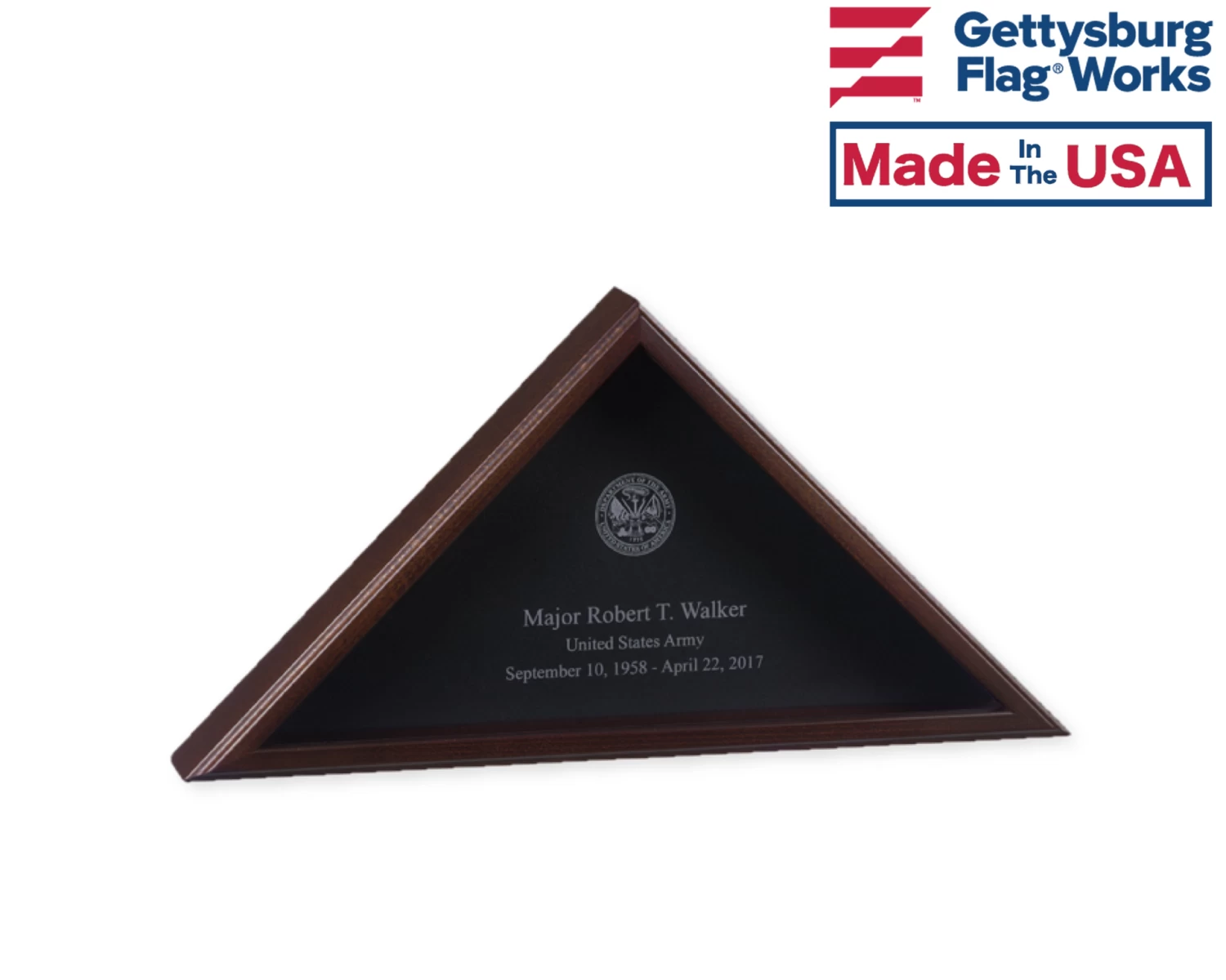 Engraved Memorial Flag Case - "Veteran Engraved" 2 Engraved Memorial Flag Case - "Veteran Engraved" - Image 2