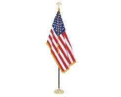 American Flag With Fringe - Indoor And Parade -Flags and Banners Store usflagset 1
