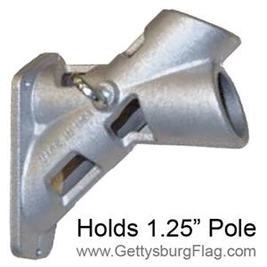 Flag Bracket 2 Position Silver Aluminum - 1.25" Diameter 2 Flag Bracket 2 Position Silver Aluminum - 1.25" Diameter - Image 2