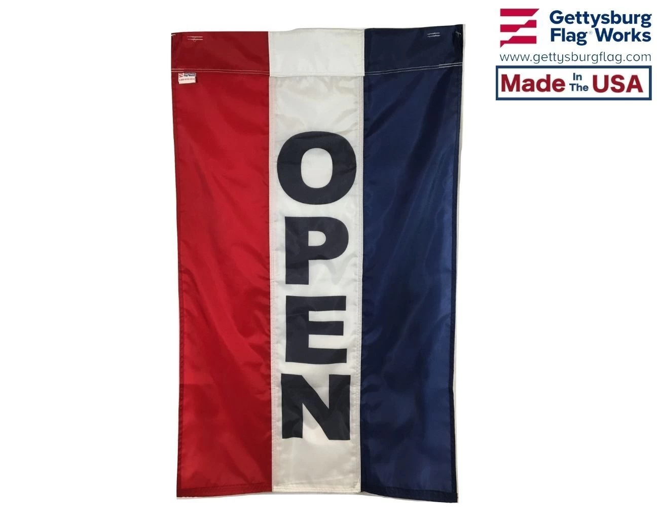 OPEN Flag, Red, White & Blue (Vertical) 2 OPEN Flag, Red, White & Blue (Vertical) - Image 2