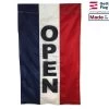 OPEN Flag, Red, White & Blue (Vertical)