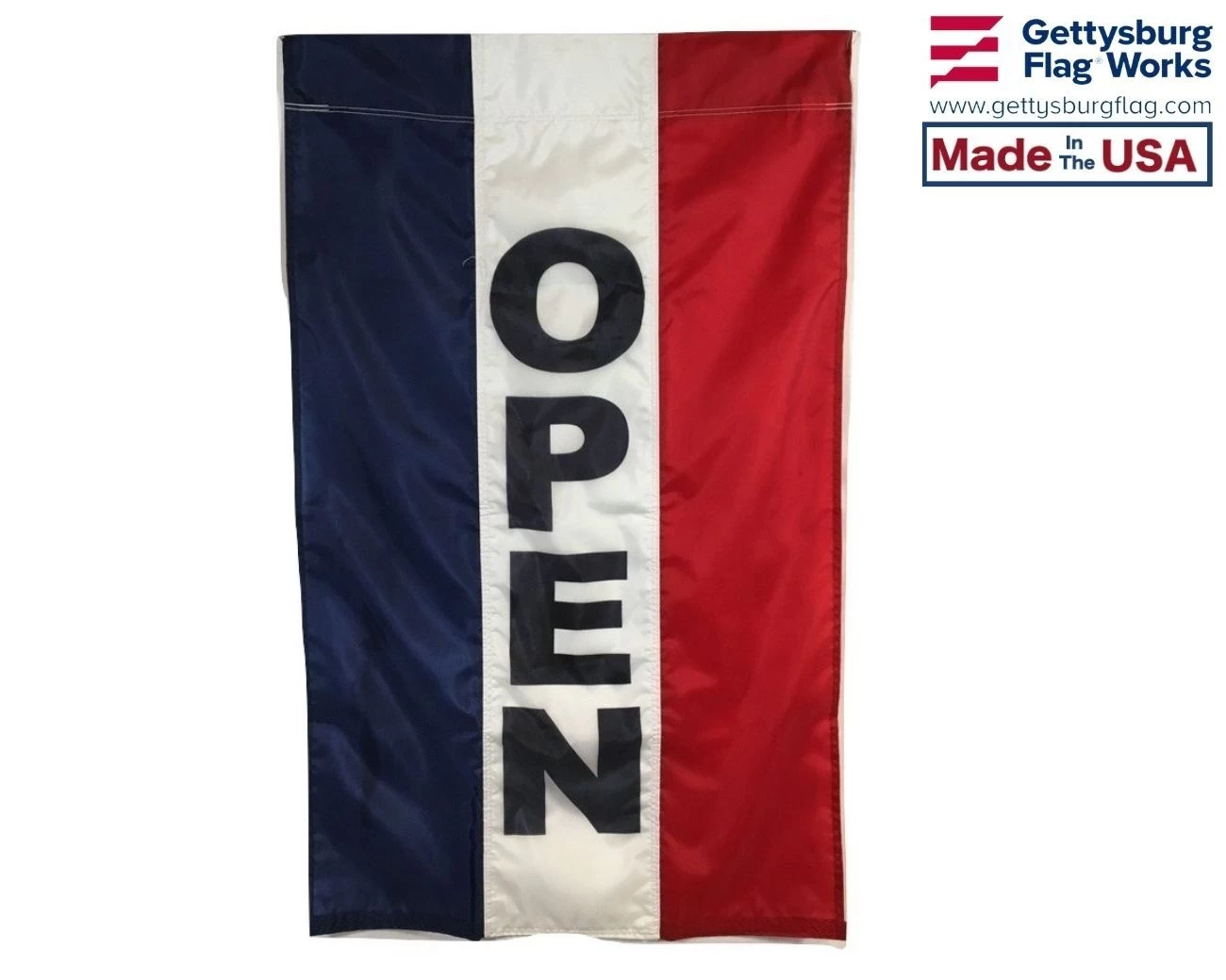 OPEN Flag, Red, White & Blue (Vertical) 1 OPEN Flag, Red, White & Blue (Vertical)