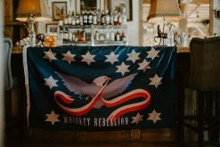 Whiskey Rebellion Flag -Flags and Banners Store whiskey rebellion flag on bar close up