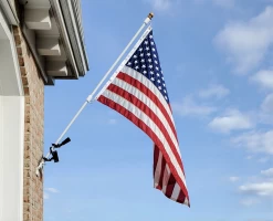 NeverFurl -Flags and Banners Store white neverfurl on flag pole with flag customer photo